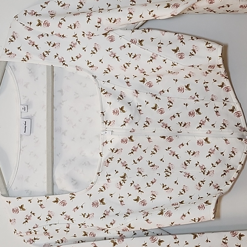 Aritzia Sunday Best Maverick Bustier Top White Floral Size Meduim - Picture 6 of 16